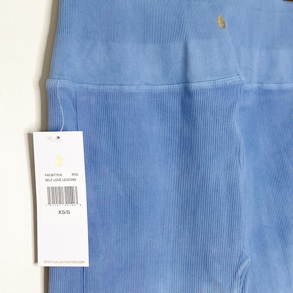 SOLD Spiritual Gangster Self Love Blue Tie Dye Leggings - Picture 8 of 8